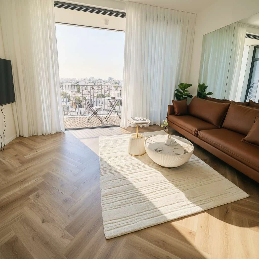 Luxury 1BR with Balcony, Parking & Mamak in a Secure Florentin Tower