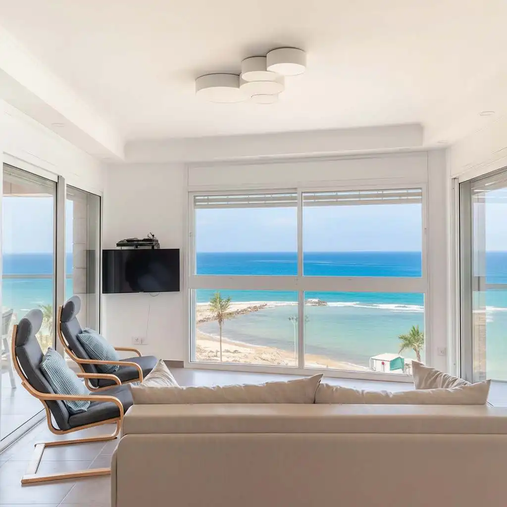 Iconic Tower 3BR with Frontline Sea View & Mamad in Bat Yam