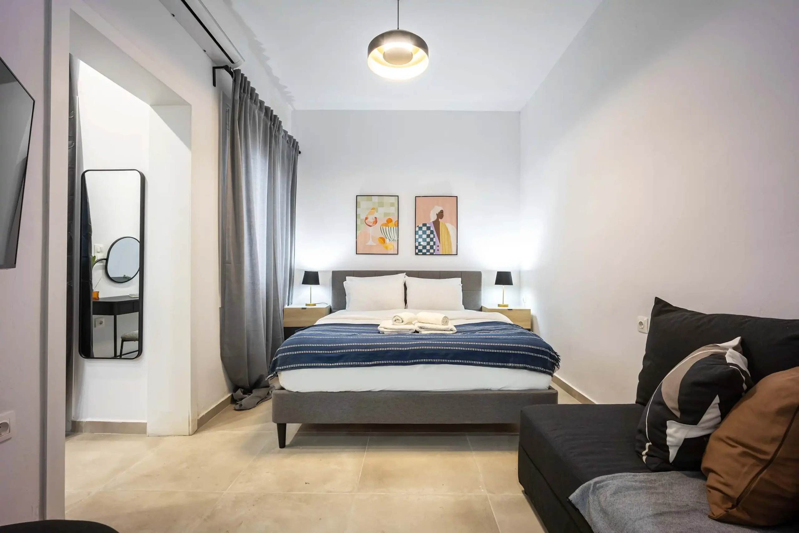 Modern Studio in Athens with King Bed and Work Corner
