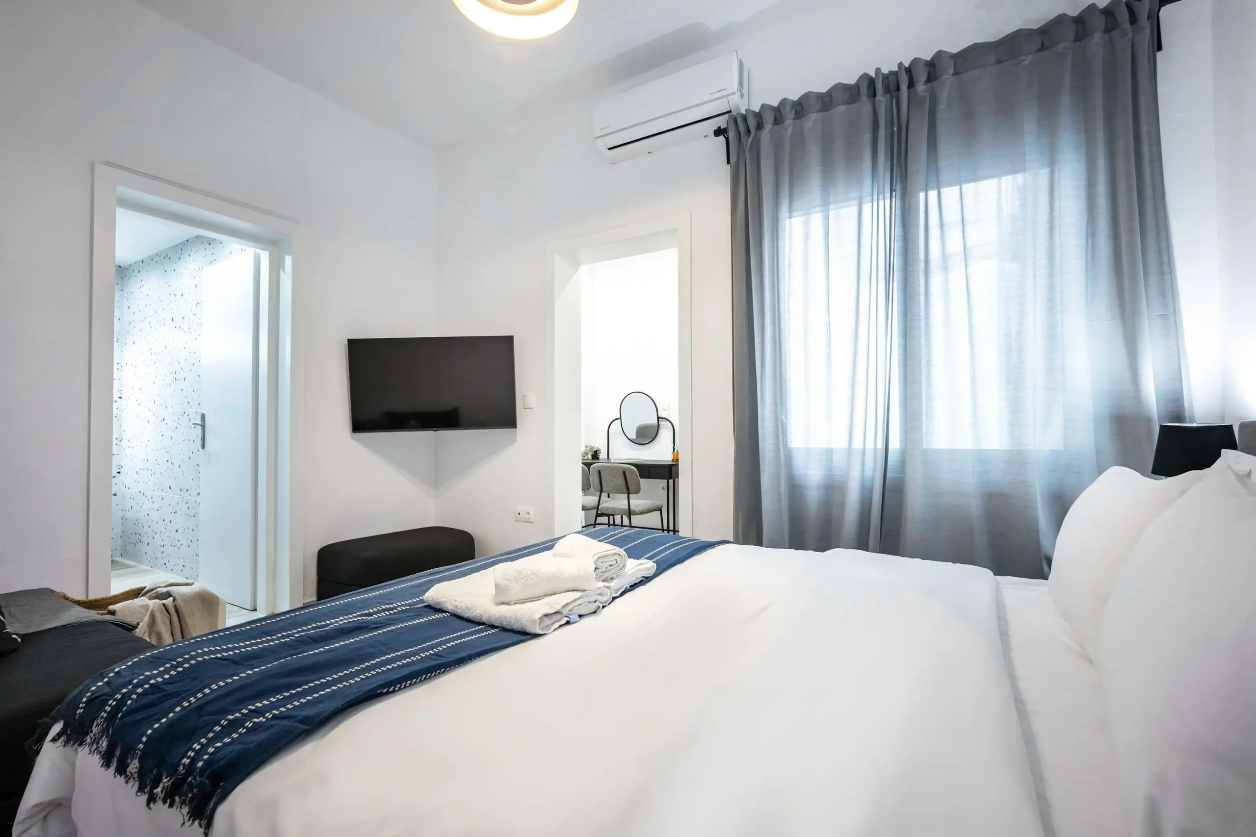 Modern Studio in Athens with King Bed and Work Corner